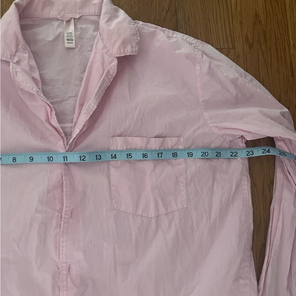 SKIMS Cotton Poplin Button Up Shirt Collared Baby Pink Oversized Sleep Size M - Picture 7 of 10